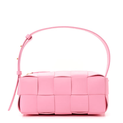 Bottega Veneta Lambskin Maxi Intrecciato Small Brick Cassette Bag Pink Ribbon 1 of 9