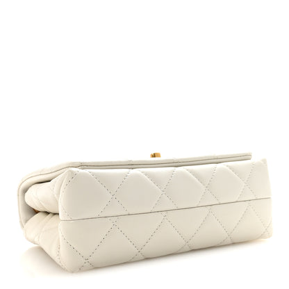 Chanel Shiny Lambskin Quilted Enamel CC Small Flap White 4 of 11
