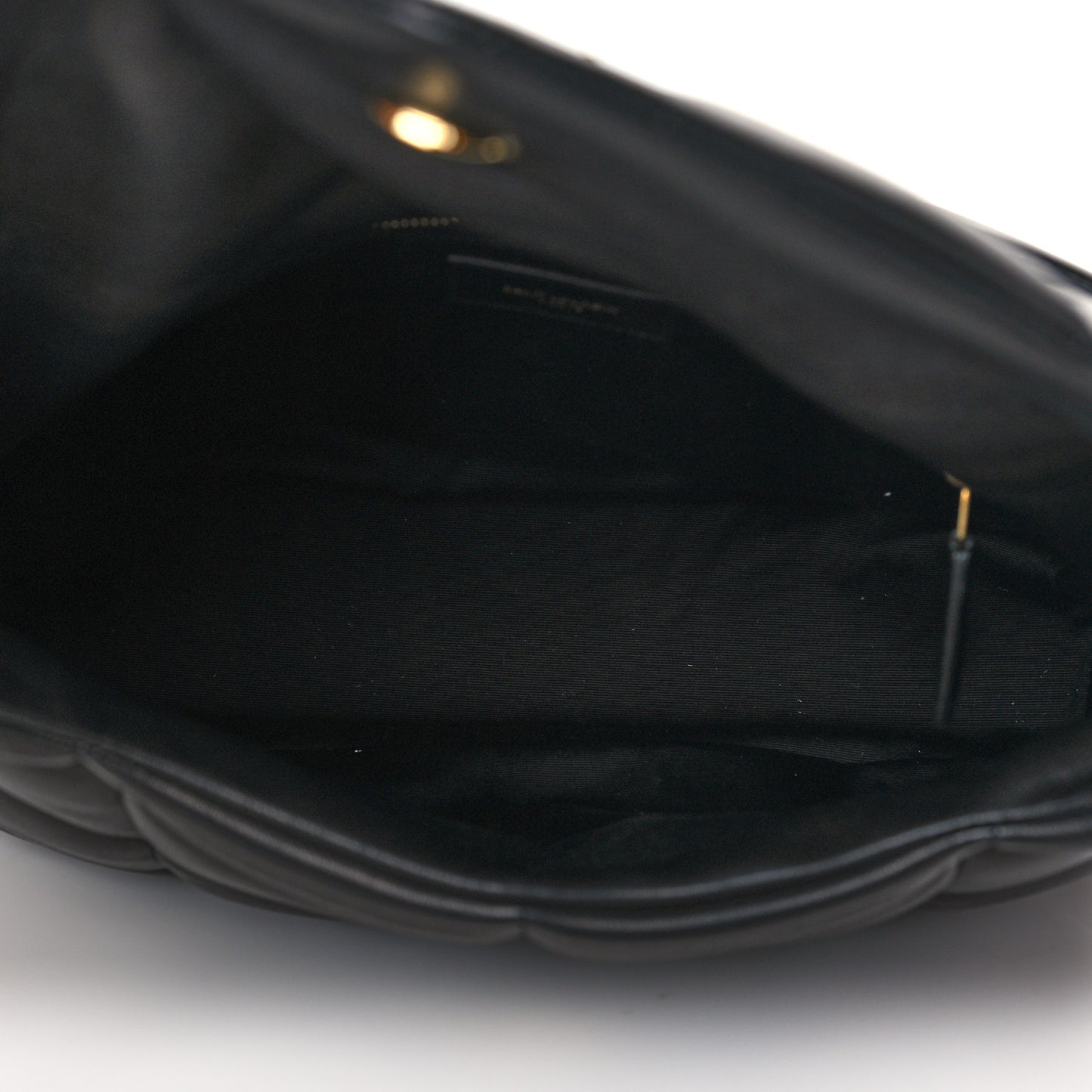 Lambskin Quilted Medium Loulou Puffer Monogram Chain Satchel Black