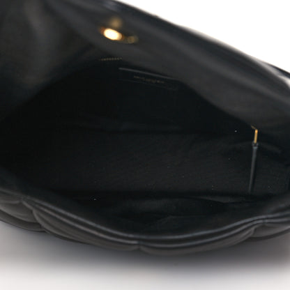 Saint Laurent Lambskin Quilted Medium Loulou Puffer Monogram Chain Satchel Black 5 of 9
