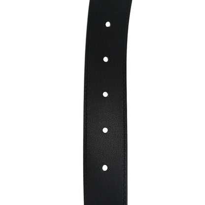 Gucci GG Supreme Monogram Plutone Calfskin Enamel Double G 30mm Belt 80 32 Beige Ebony Black 4 of 6