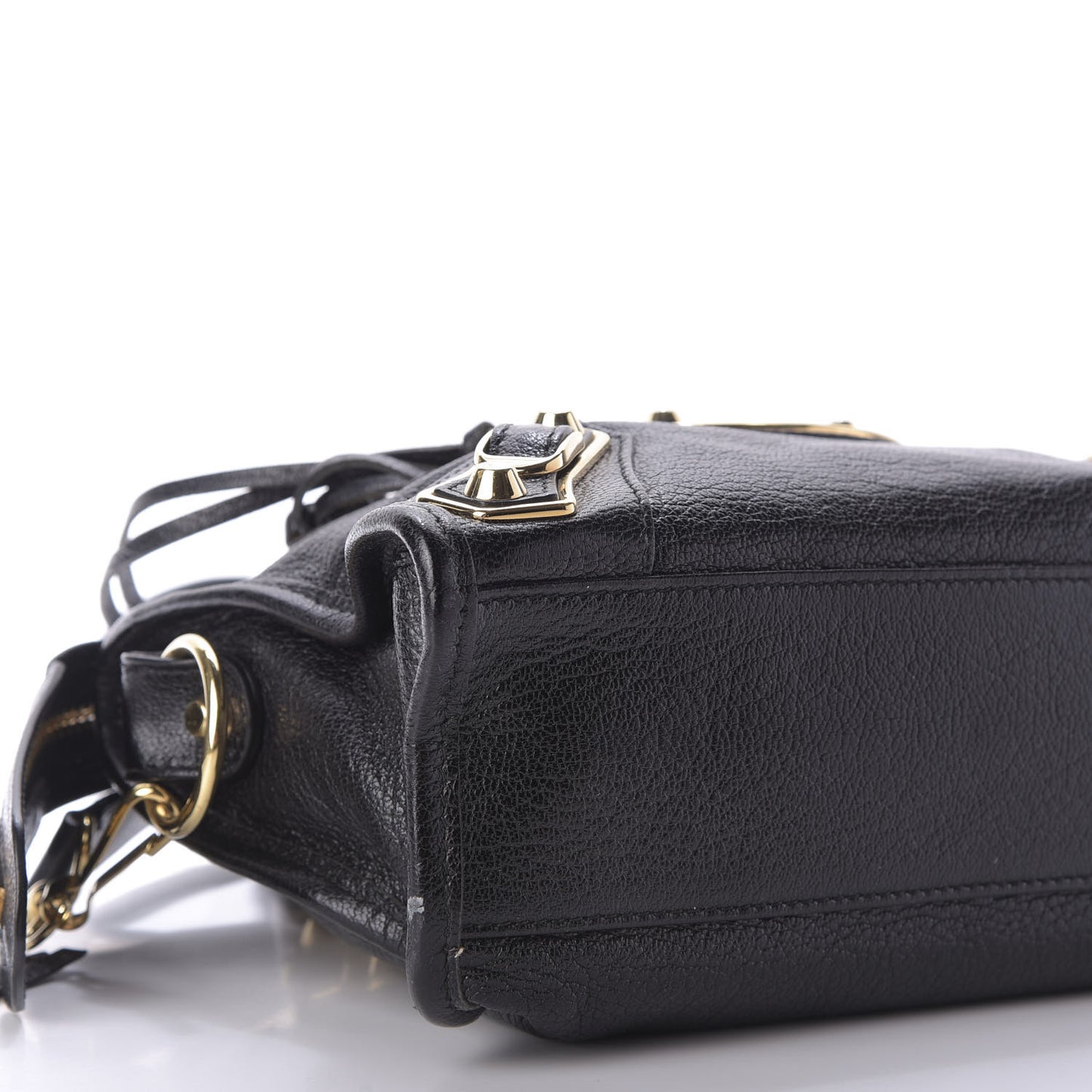 Chevre Gold Metallic Edge Hardware Mini City Black