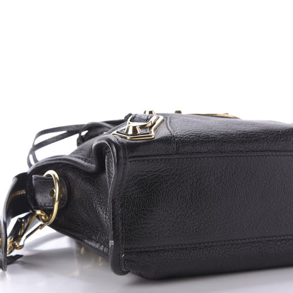 Balenciaga Chevre Gold Metallic Edge Hardware Mini City Black 6 of 9