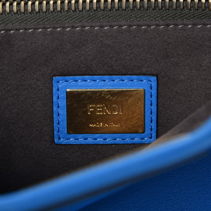 Fendi Vitello Seta Medium Peekaboo Iconic Satchel Blue Royal 7 of 8