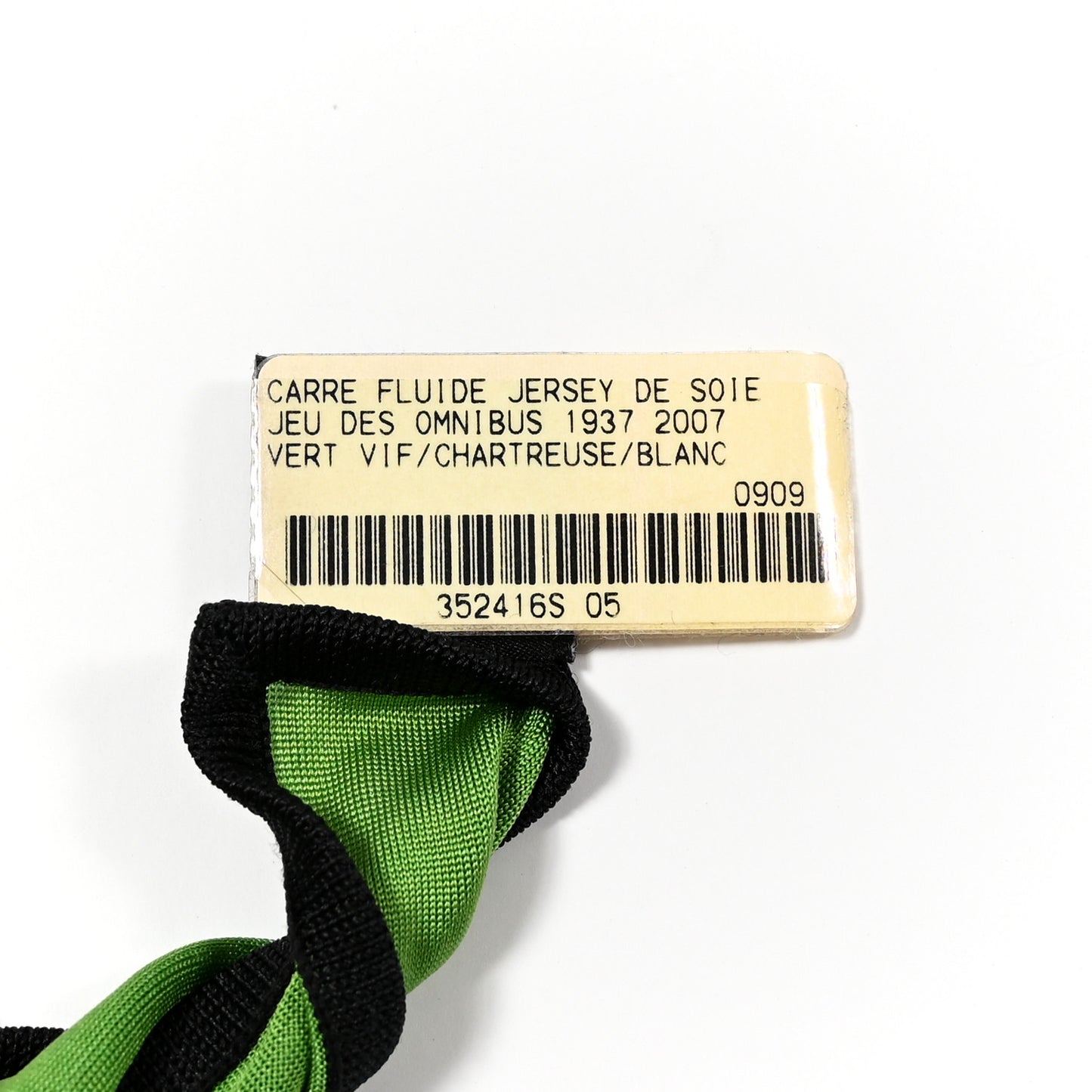 Silk Jeu Des Omnibus 1937 2007 Scarf 90 Vert Vif Chartreuse White
