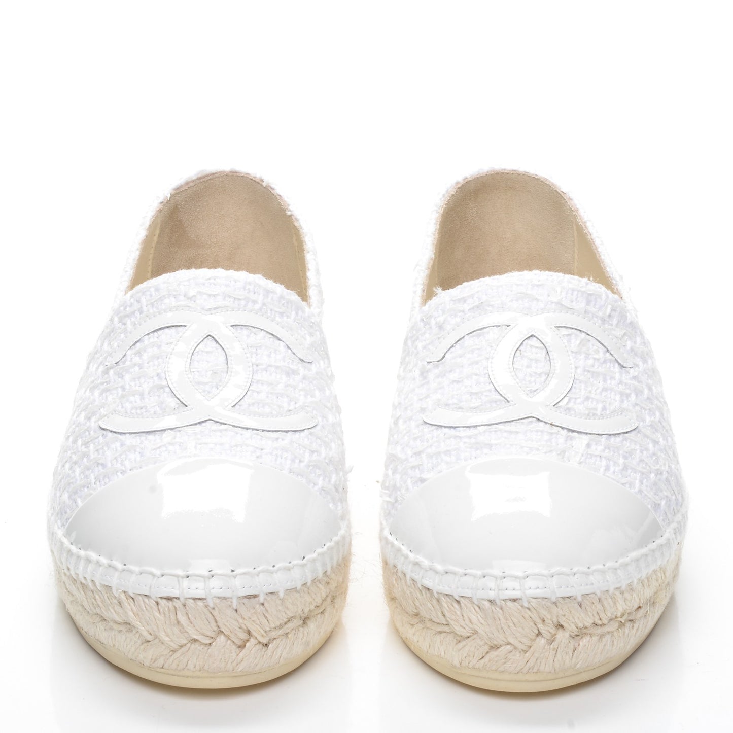 Tweed Patent CC Espadrilles 37 White