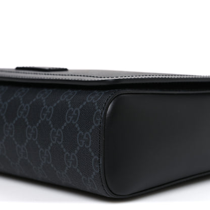 Gucci GG Supreme Monogram Appia Calfskin Web Crossbody Bag Black Grey 10 of 10