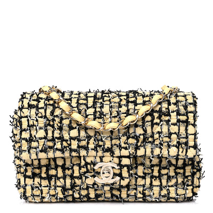 Chanel Tweed Quilted Mini Rectangular Flap Yellow Black 1 of 10