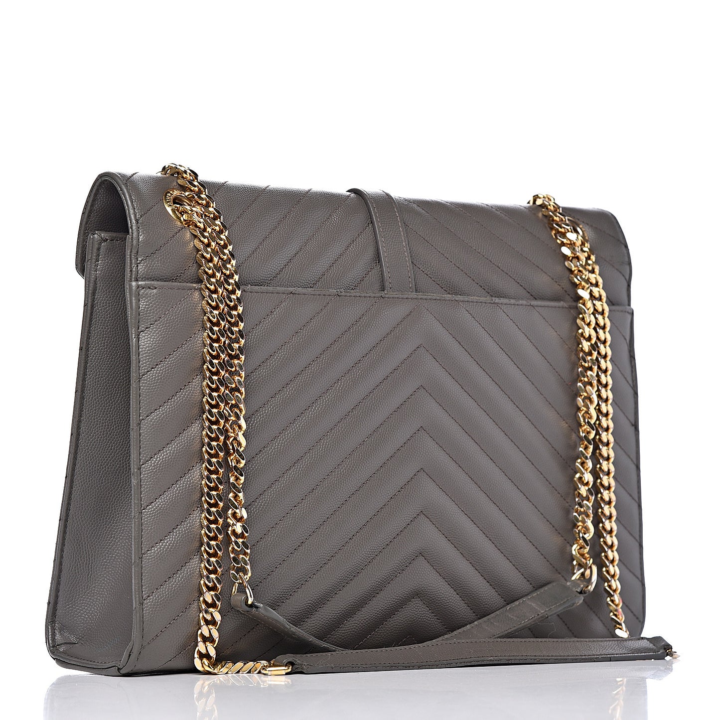 Grain De Poudre Matelasse Chevron Large Monogram Satchel Earth