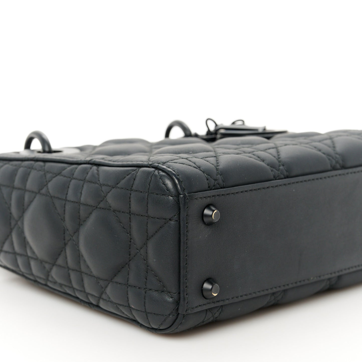 Ultra Matte Calfskin Cannage Mini Lady Dior Black