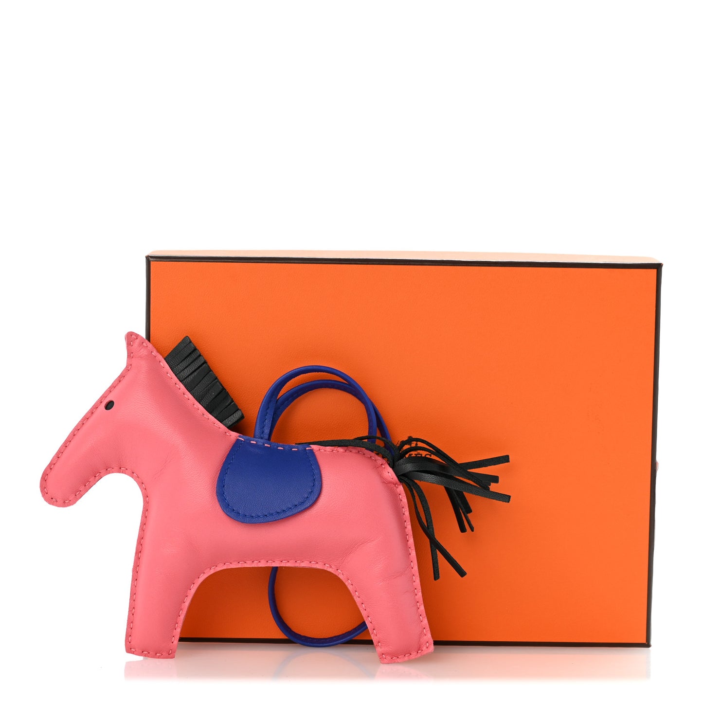Milo Lambskin Grigri Rodeo Horse Bag Charm GM Rose Azalee Bleu Electrique Vert Cypress