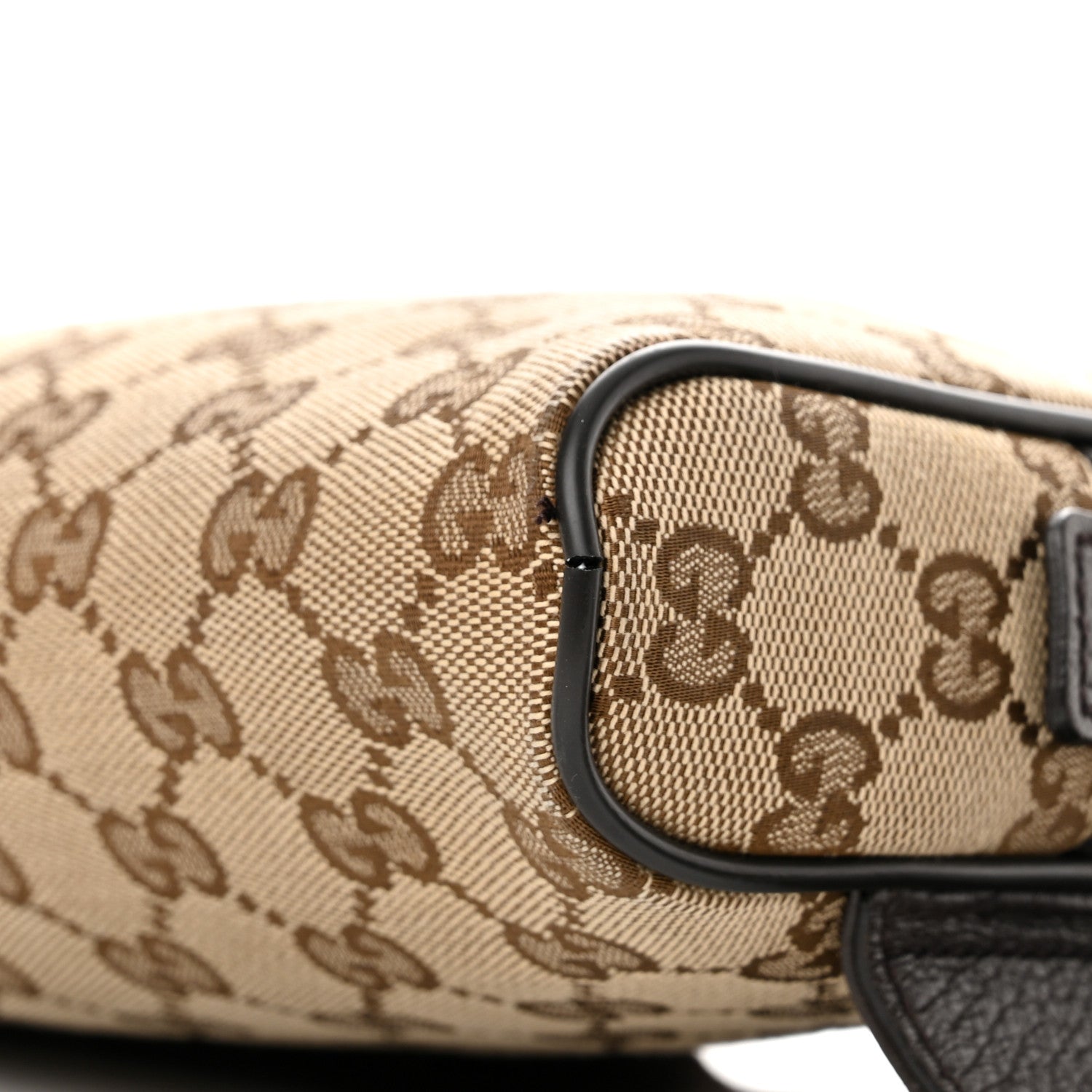 Gucci Monogram Dollar Calfskin Belt Bag Beige Ebony Testa di Moro Marrone Scuro 10 of 15