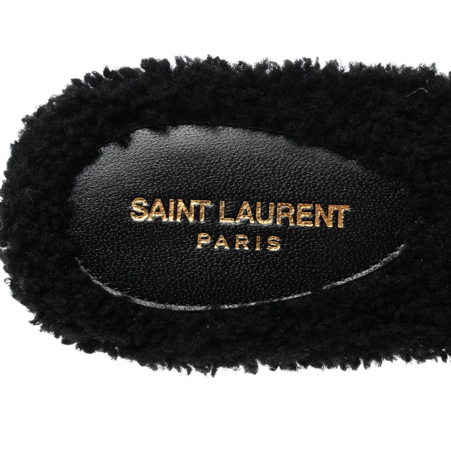 Saint Laurent Shearling Tribute Flat Mules 39 Black 7 of 9