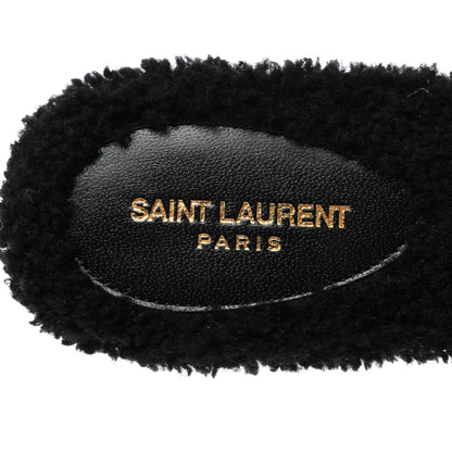 Saint Laurent Shearling Tribute Flat Mules 39 Black 7 of 9