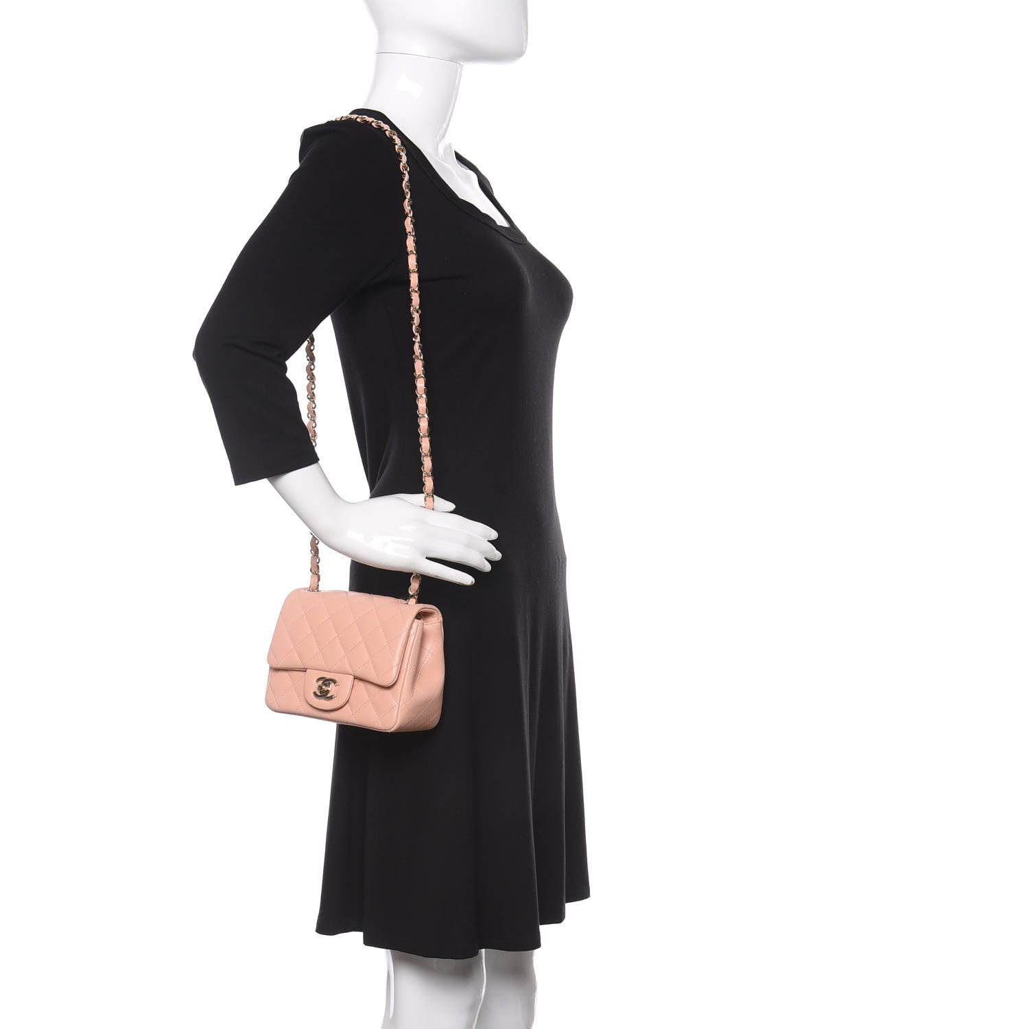Chanel Lambskin Quilted Mini Square Flap Light Pink 2 of 9