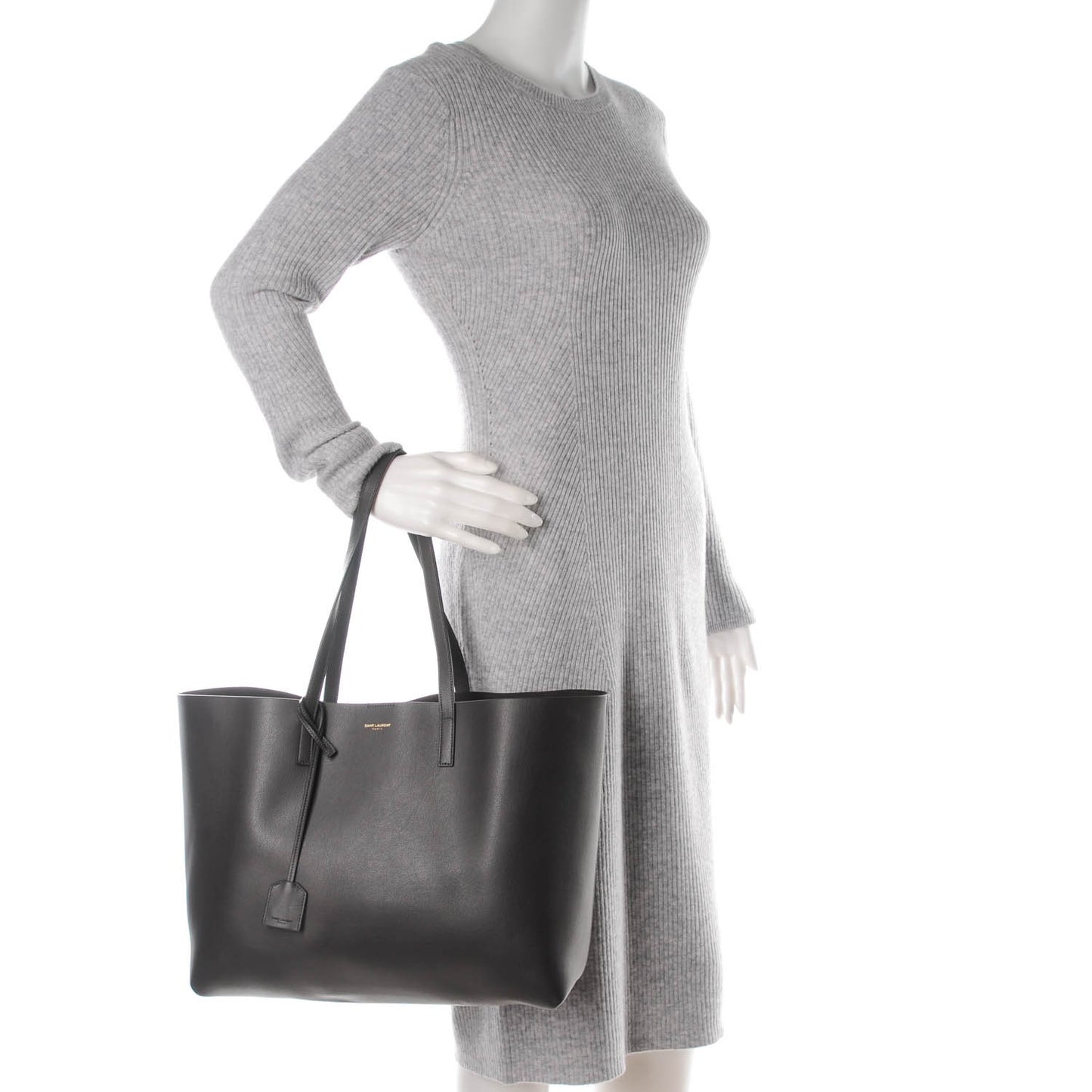 Calfskin Large Shopping Tote Dark Grey