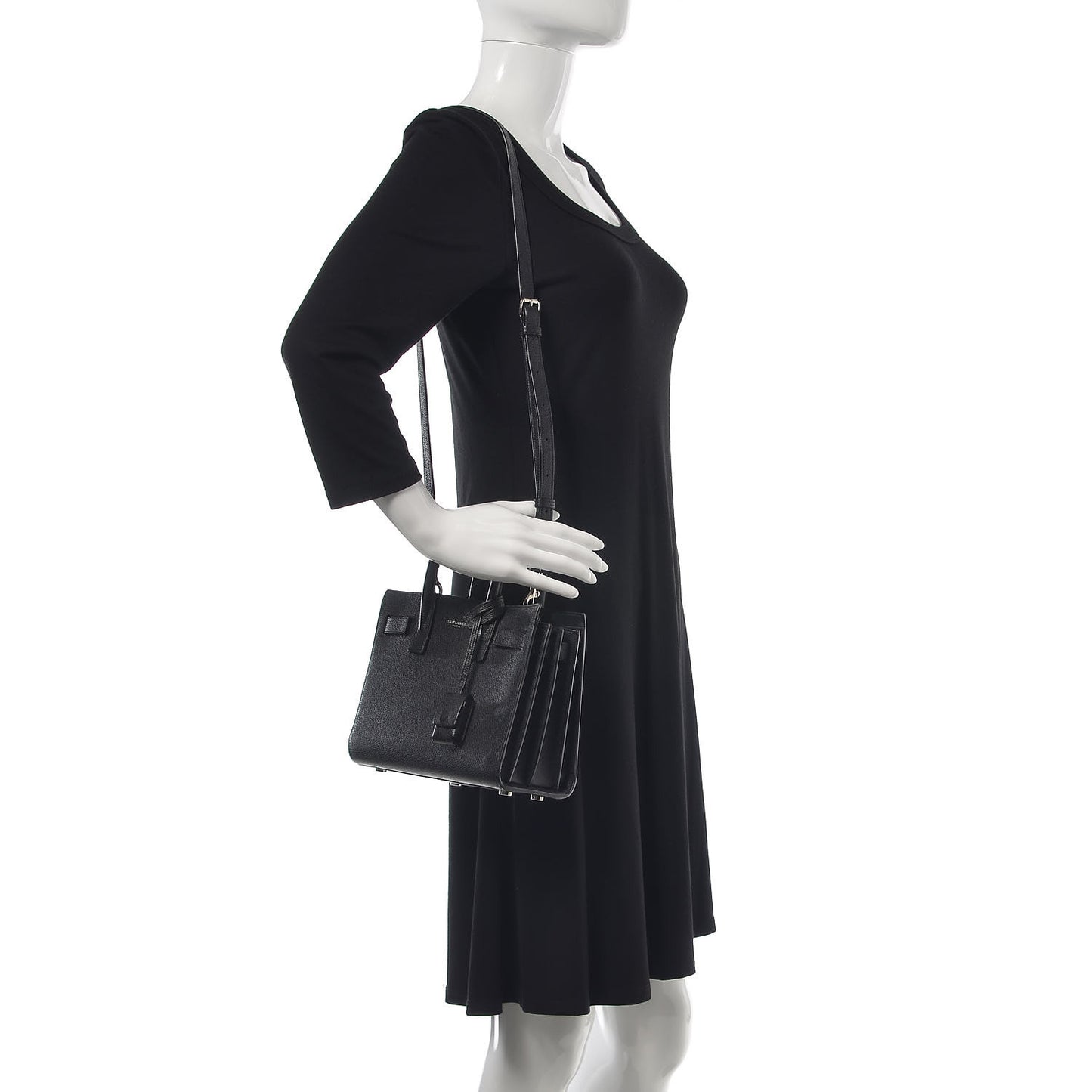 Grained Calfskin Nano Sac De Jour Black