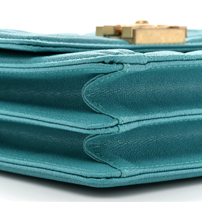Chanel Caviar Quilted North South Boy Flap Turquoise 9 of 10