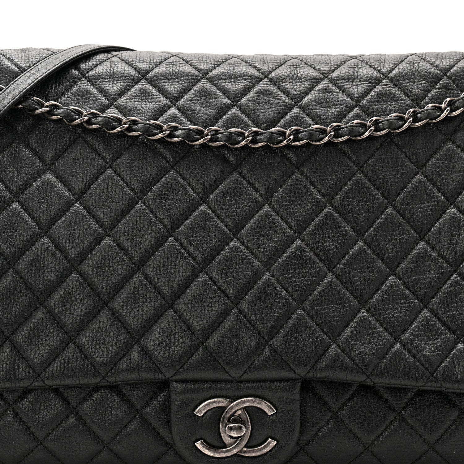Chanel Calfskin Quilted XXL Travel Flap Bag Black 8 of 12
