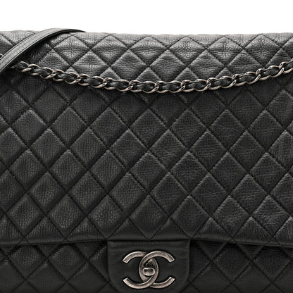 Chanel Calfskin Quilted XXL Travel Flap Bag Black 8 of 12