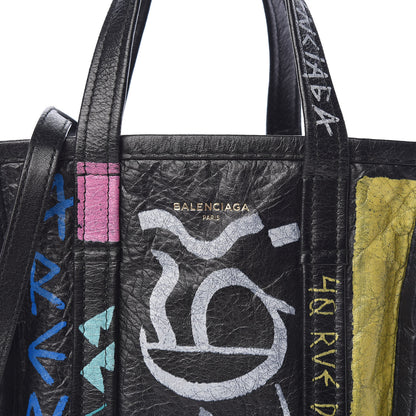 Balenciaga Agneau Arena Graffiti All Over XS Bazar Shopper Tote Black Multicolor 10 of 10
