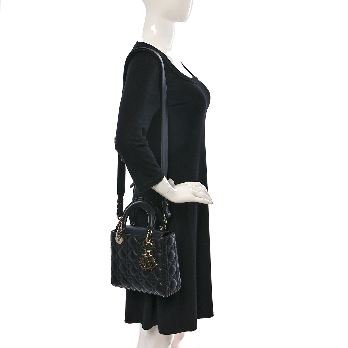 Lambskin Cannage Small My ABCDior Lady Dior Black