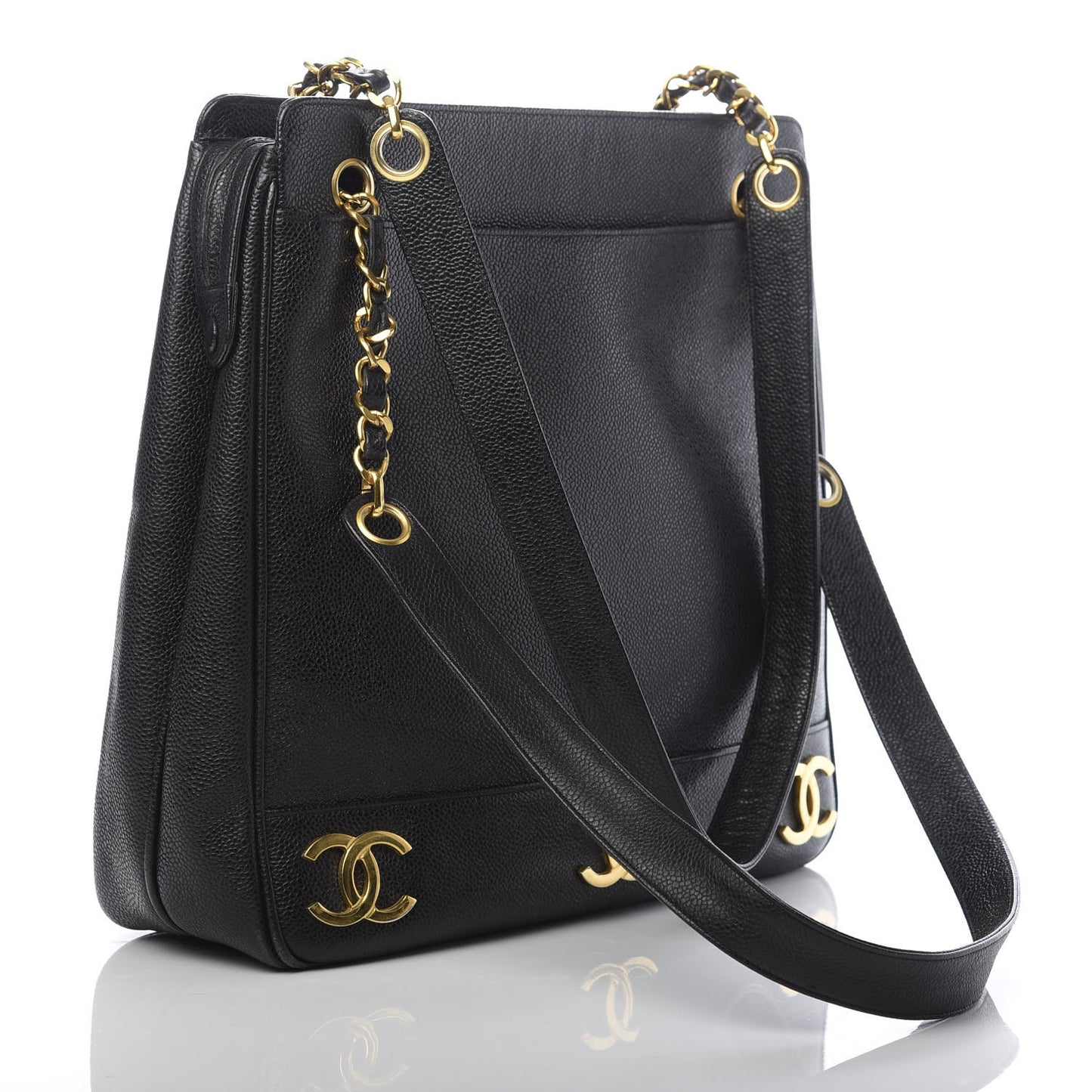 Caviar CC Shoulder Bag Black