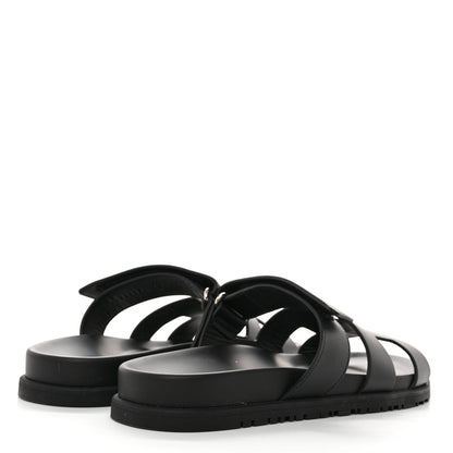 Hermes Calfskin Womens Chypre Sandals 41 Black 4 of 8