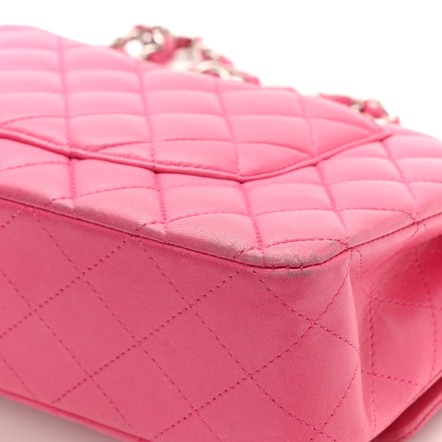 Lambskin Quilted Medium Double Flap Pink