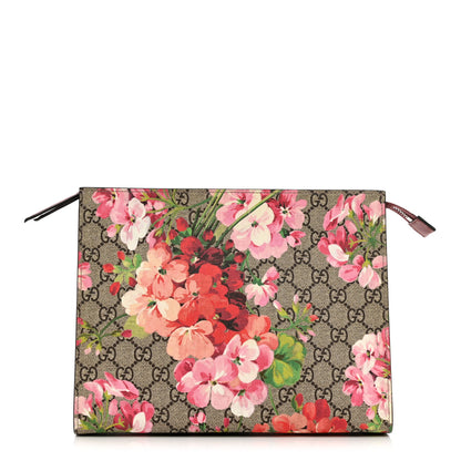 Gucci GG Supreme Monogram Blooms Large Cosmetic Case Beige Multicolor Dry Rose 1 of 9