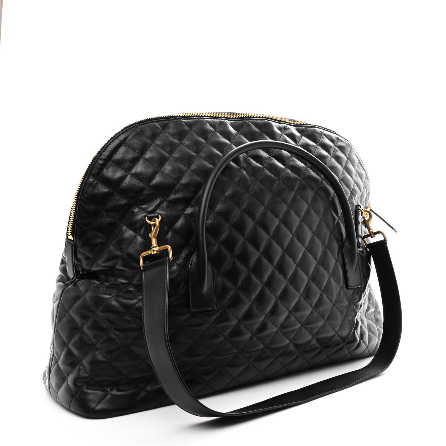 Saint Laurent Calfskin Quilted ES Giant Travel Bag Black 3 of 10
