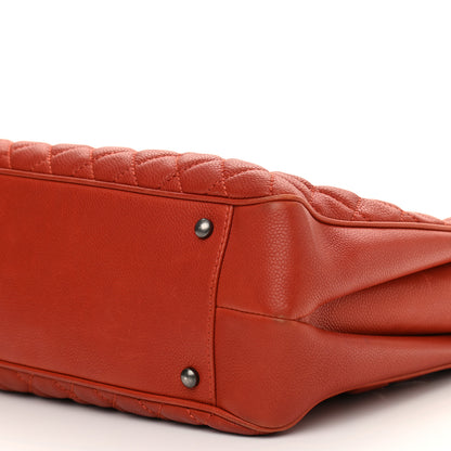 Chanel Caviar Quilted Medium Rock In Rome Tote Dark Red 10 of 11