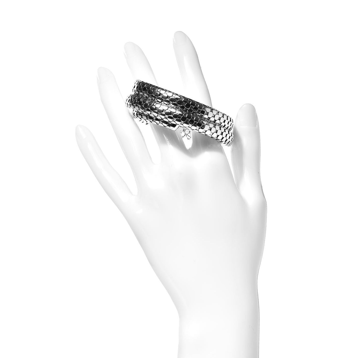 Sterling Silver Dot Double Coil Bracelet