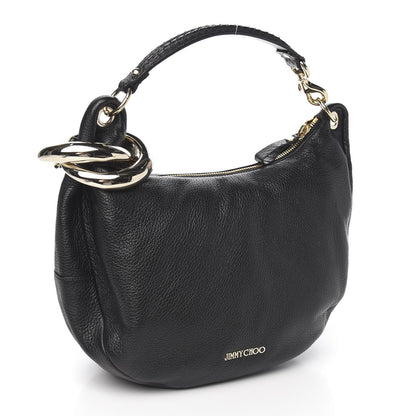 Jimmy Choo Deerskin Snakeskin Solar Hobo Black 2 of 7