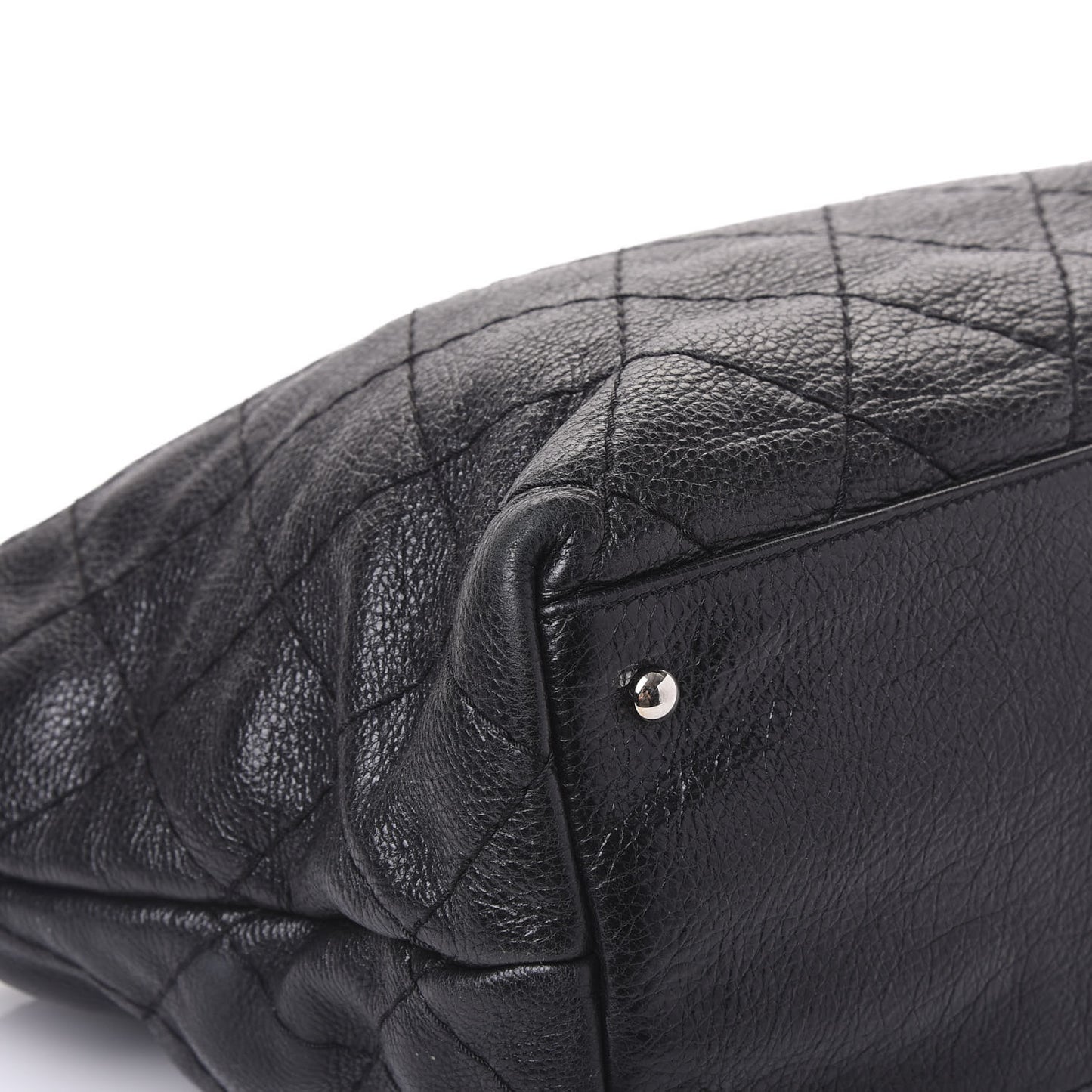 Glazed Calfskin Large On The Road Tote Black