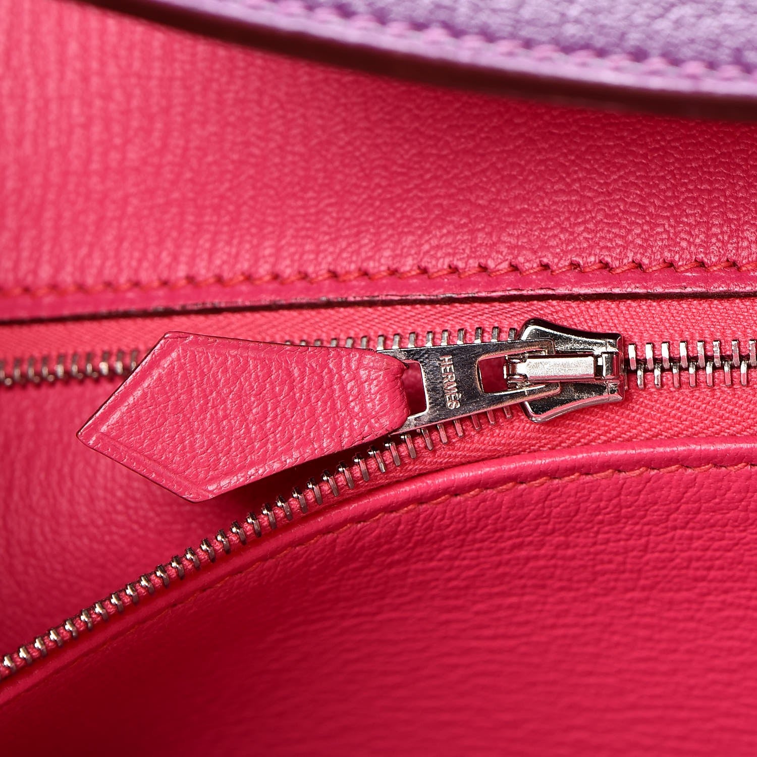 Hermes Chevre Mangalore Bi-Color Horseshoe Birkin 35 Ultraviolet Rose Tyrien 20 of 35