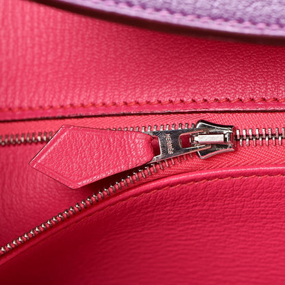 Hermes Chevre Mangalore Bi-Color Horseshoe Birkin 35 Ultraviolet Rose Tyrien 20 of 35