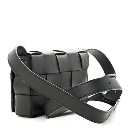 Bottega Veneta Lambskin Maxi Intreccio Small Cassette Crossbody Bag Black 3 of 10