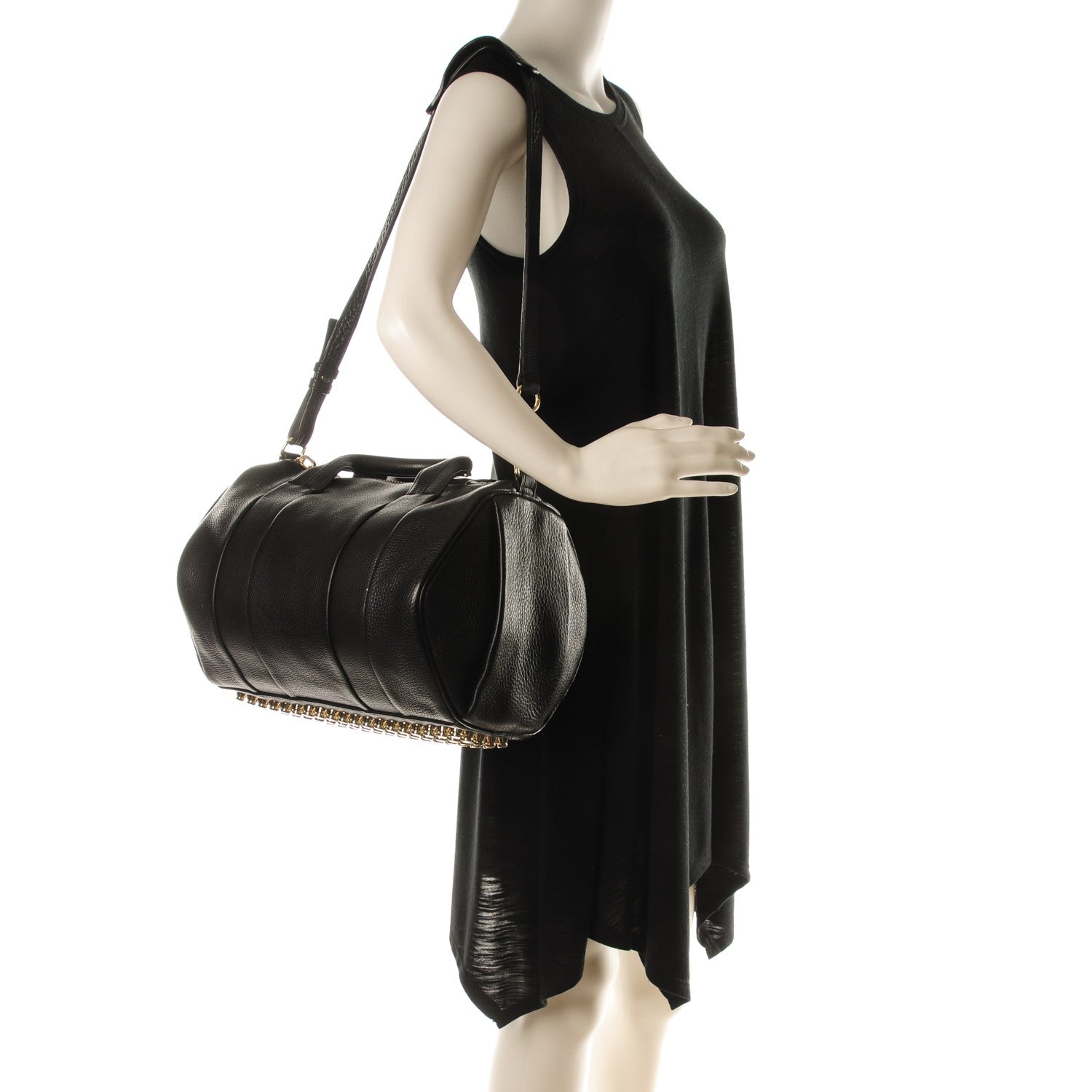 Alexander Wang Soft Pebbled Lambskin Rocco Black Pale Gold Hardware 2 of 7