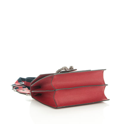 Gucci Dollar Calfskin Crystal Web Medium Dionysus Bamboo Top Handle Bag Hibiscus Red Black Diamond 4 of 7