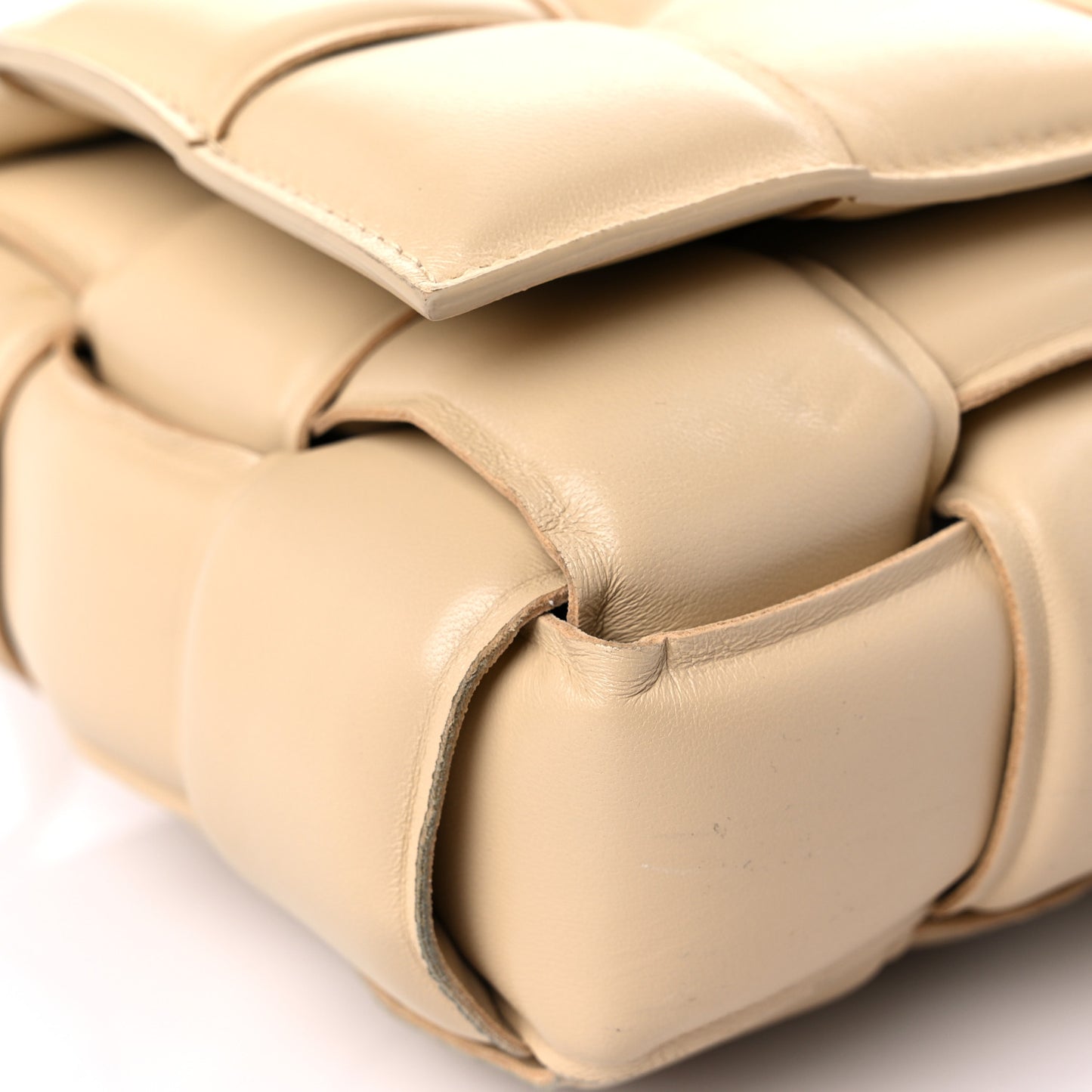 Nappa Maxi Intreccio Padded Cassette Crossbody Bag Porridge