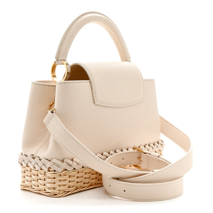 Louis Vuitton Rattan Taurillon Capucines BB Vanilla 3 of 10
