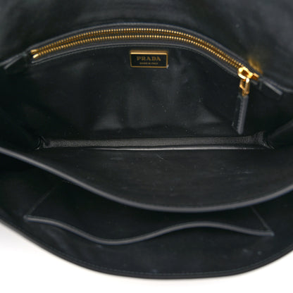 Prada Calfskin Large Soft Sound Shoulder Bag Black 5 of 10