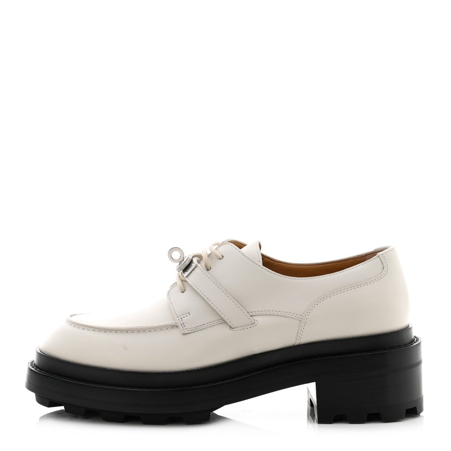 Glossed Calfskin First Derby 38 Beige Glaise