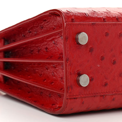 Saint Laurent Ostrich Nano Sac De Jour Red 8 of 9