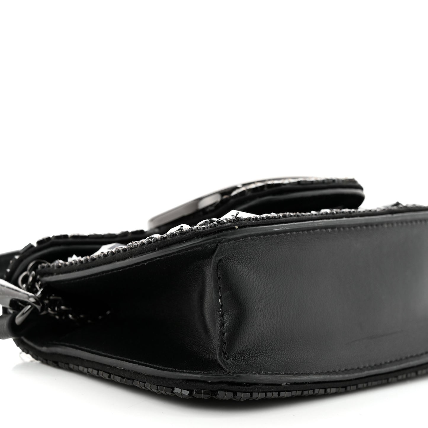 Crystal Nappa Monochrome Vlogo Small Loco Shoulder Bag Black