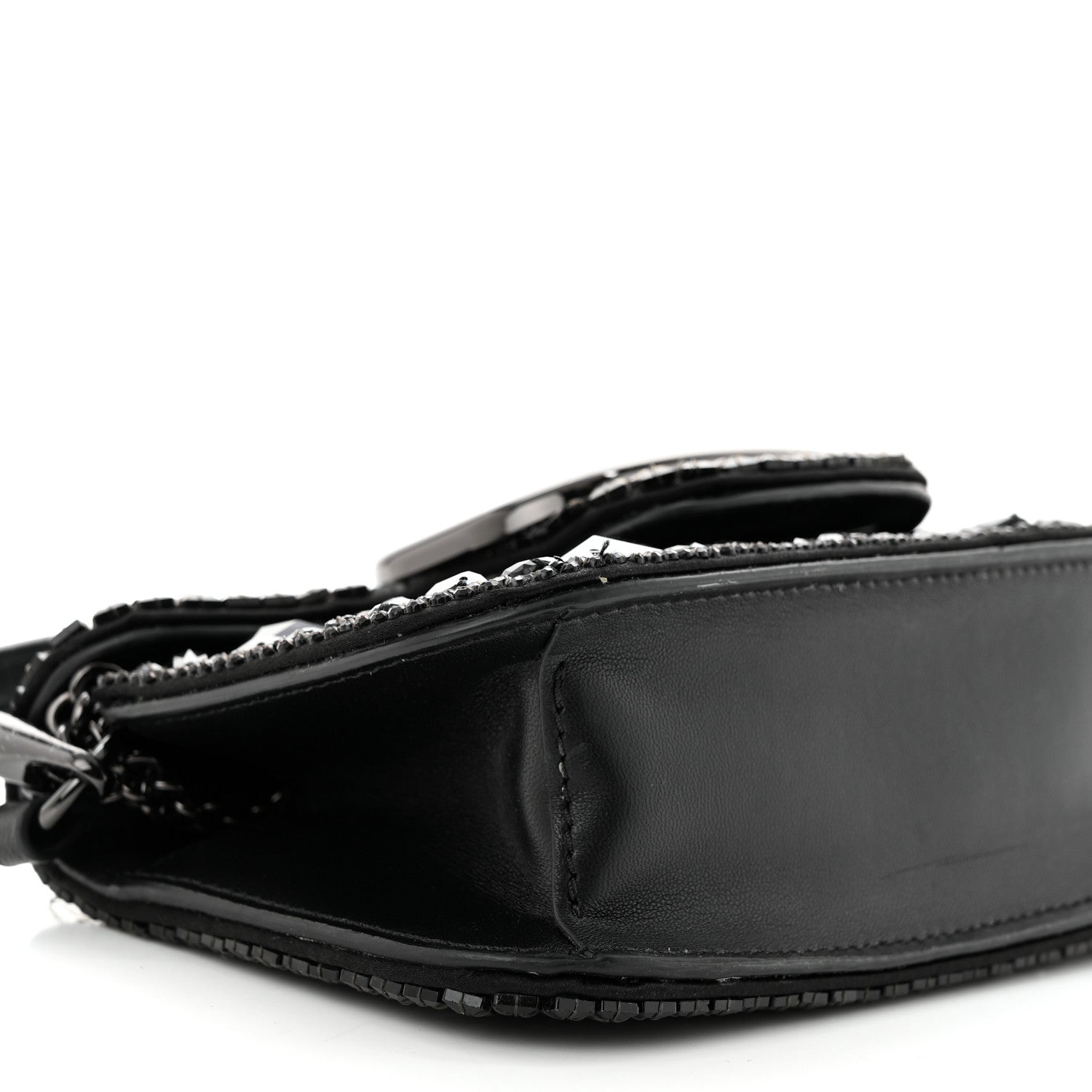 Valentino Garavani Crystal Nappa Monochrome Vlogo Small Loco Shoulder Bag Black 8 of 18