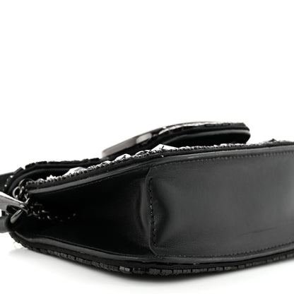 Valentino Garavani Crystal Nappa Monochrome Vlogo Small Loco Shoulder Bag Black 8 of 18