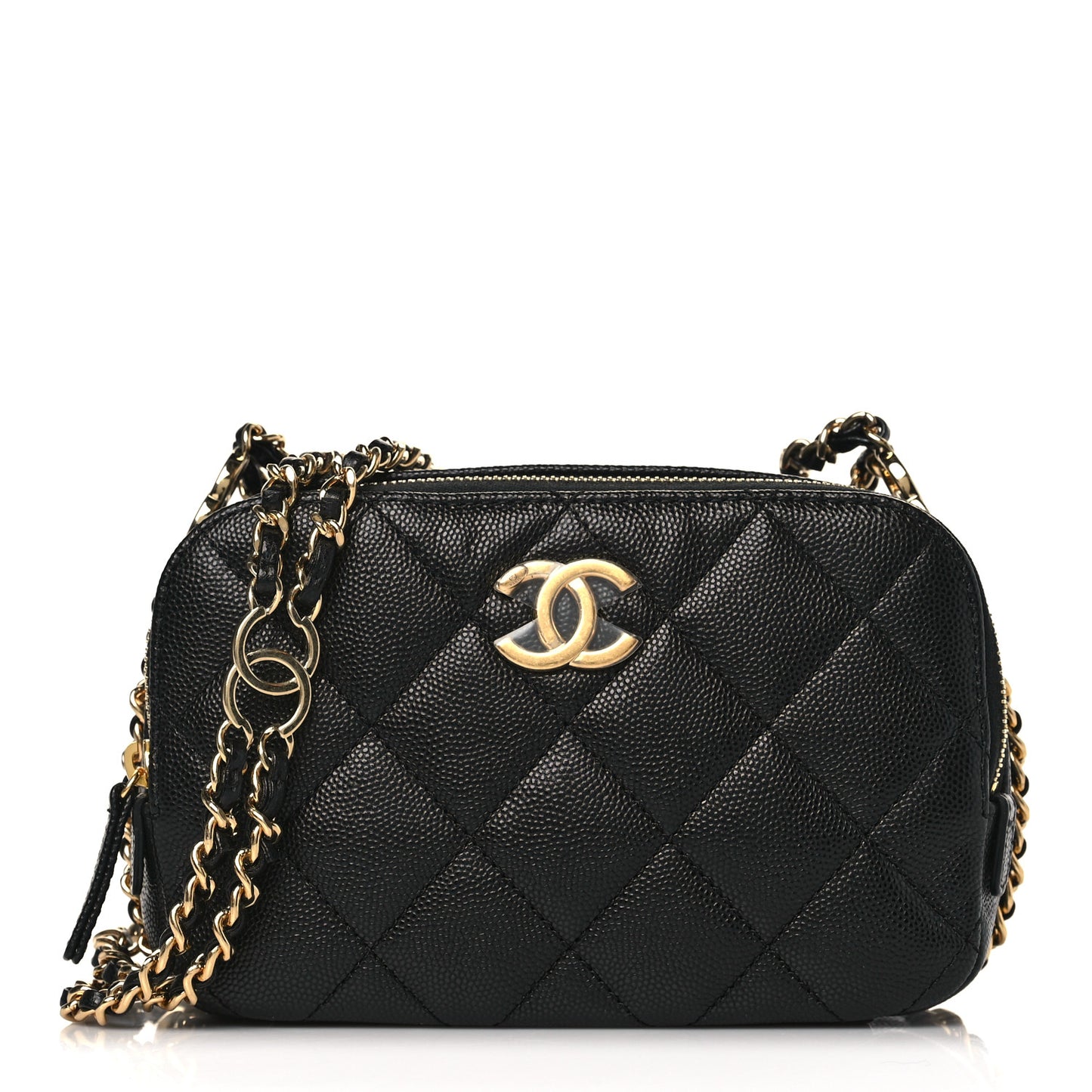 Caviar Quilted Mini CC You Camera Case Black