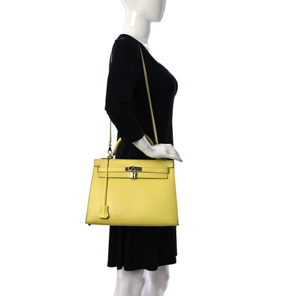 Hermes Epsom Kelly Sellier 32 Lime 2 of 12